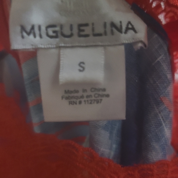 SOLD Miguelina Electra Tropical Print Linen Jumpsuit Sz S $615 Sold Out - Picture 6 of 7